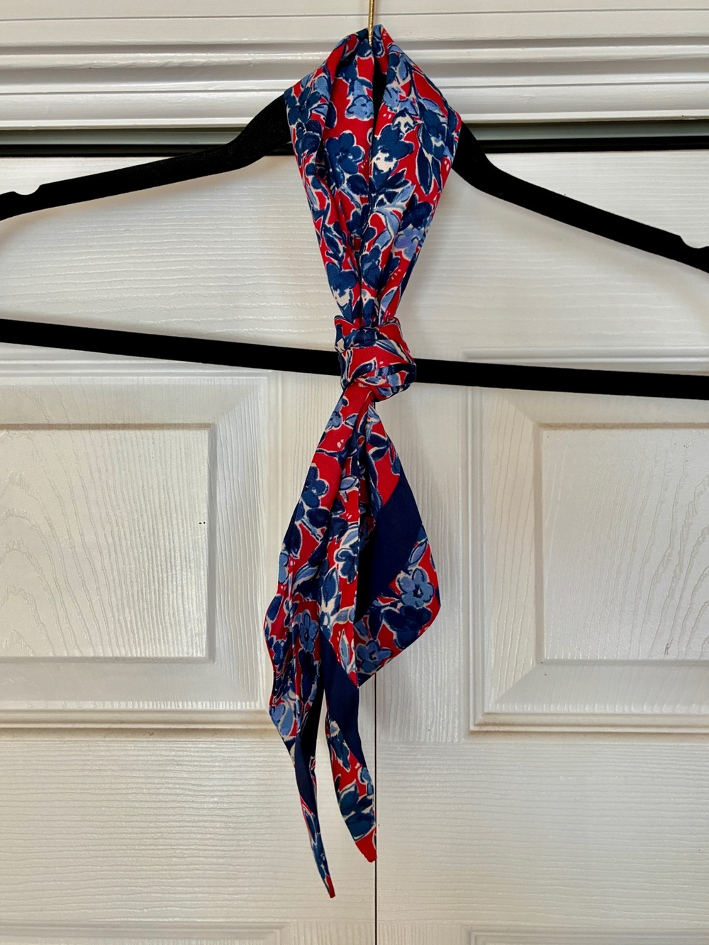 J. Crew Factory Floral Red & Blue Neck Scarf